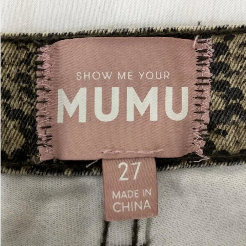 Show Me Your Mumu Size 27 Flare High Rise Berkeley Bells Queen Cobra Snake Jeans - Picture 10 of 11